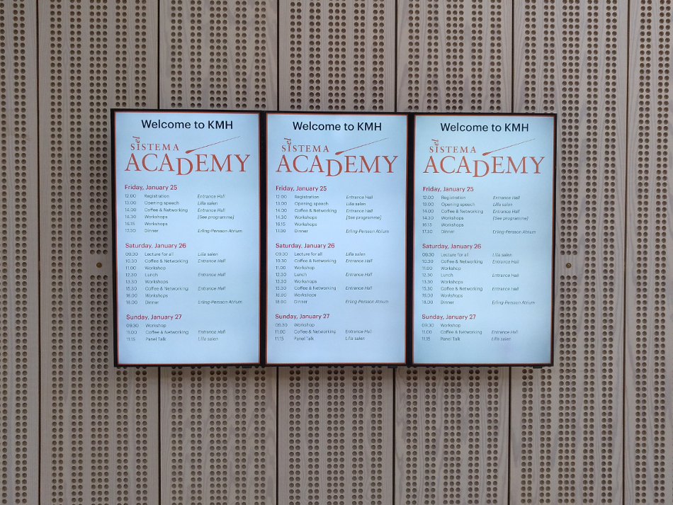 Photo of the El Sistema Academy schedule